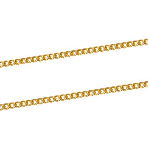 2 meters Horse mesh chain 3x2 mm in gold-plated brass