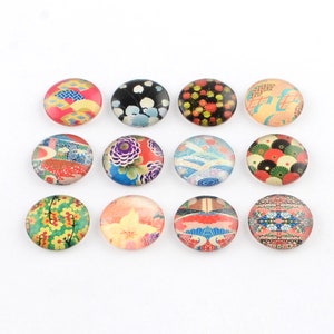 lot de 10 cabochons 12 mm  inspiration jardin japonais