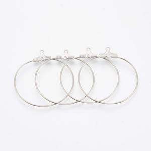 10 stainless steel earring connector findings for hoop earrings, 30x26 mm