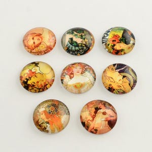 lot de 10 cabochons 18 mm style vintage