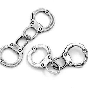 Set of 5 handcuff connector charms 18x12 mm in Tibetan silver