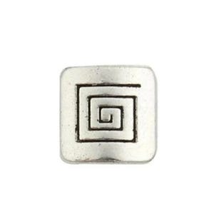 チベットシルバー 10 mm に彫刻された正方形のビーズ 10 個のロット