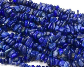 100 chip beads in natural gem lapis lazuli 5-8 mm