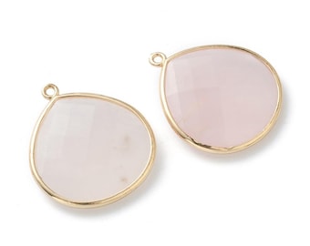 superb natural rose quartz pendant 28x25 mm