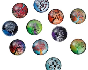 lot de 10 cabochons 20 mm " arbre de vie "