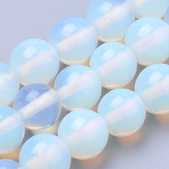24 Perles Rondes En Opalite 8mm - Neuf, Pour Création De Bijoux DIY