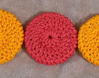 1 Piece Round Crochet Scrubby Pattern.
