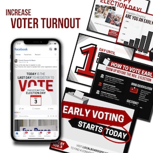 Customizable Voting Graphics for Voter Turnout, Elections, Campaigns
