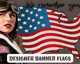 Bandera patriótica "Te recordamos" - Decoración para el Día de los Caídos y los Veteranos