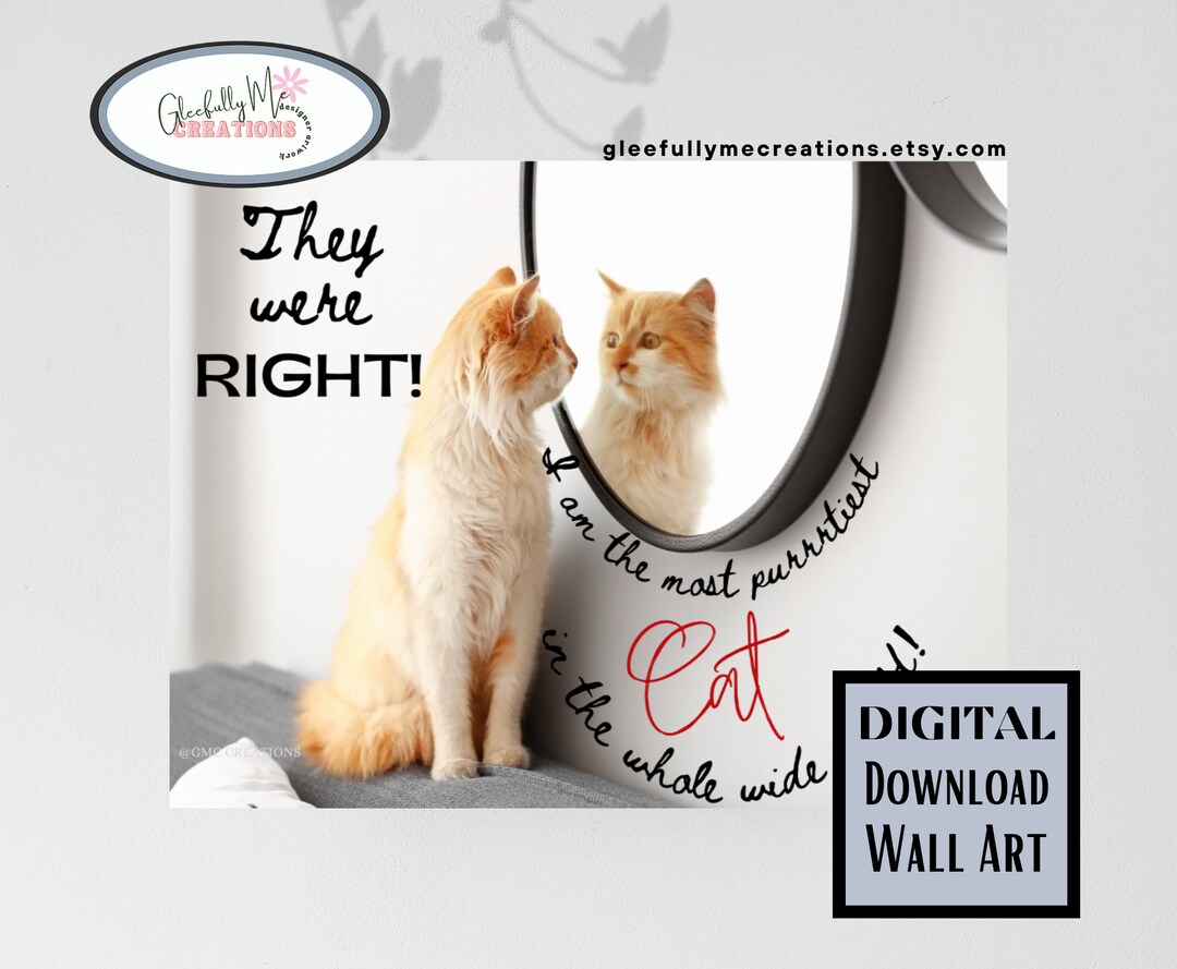 Digital Downloadable Cat Print, Instant Download Printable Cat Poster ...