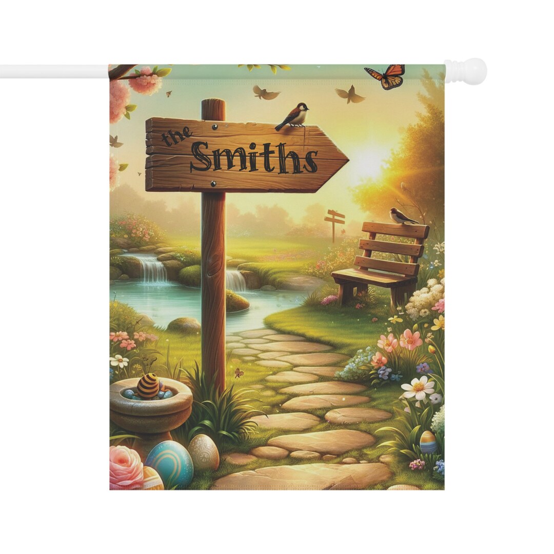 Customizable Spring Garden and House Banner - Personalized Outdoor ...