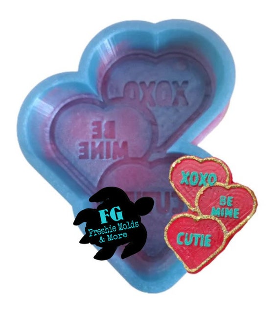 Candy Hearts / Valentines / Silicone Freshie Mold / Freshie Mold / Mold / Silicone  Mold / Molds for Freshies / Aroma Bead Molds 