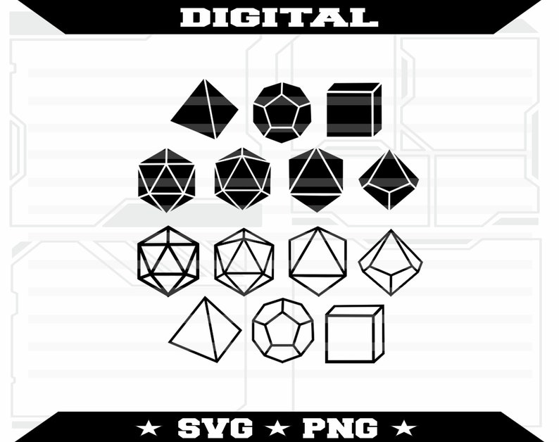 Dnd Dice Bundle SVG Polyhedral Dice Svg File Etsy