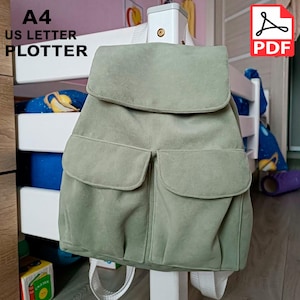 Travel Backpack Pattern, Basic Backpack - PDF sewing pattern and tutorial