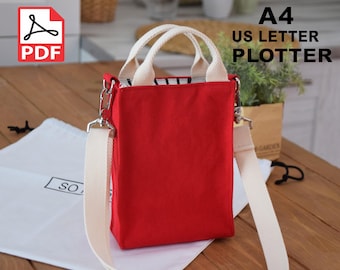 Minidraagtas met pdf-patroon, direct downloaden, zelfgemaakt, handgemaakt taspatroon, direct downloaden