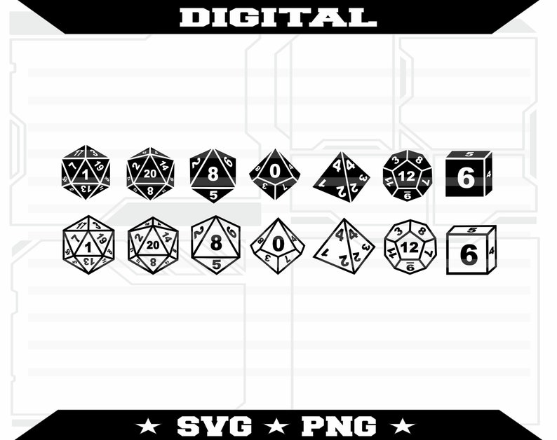 Dnd Dice Bundle SVG Polyhedral Dice Svg File Etsy
