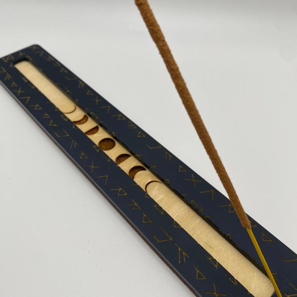 Wood and Acrylic Incense Holder for sticks, Incense Tray, Light Basswood Incense Burner Ash Catcher, Unique Wooden Incense Holder Ashtray