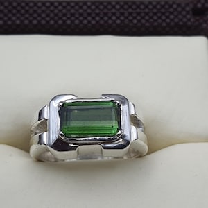 Natural tourmaline ring for men