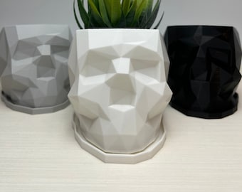 3D Printed Skull Planter, Spooky Home Decor (3.5 Inch)