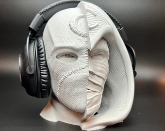 Moon Knight - Headphone Stand - Prop - 3D printed - Headphone Holder - Paintable bust - Room Decor - Office - Desktop - Desk Decor - Gift