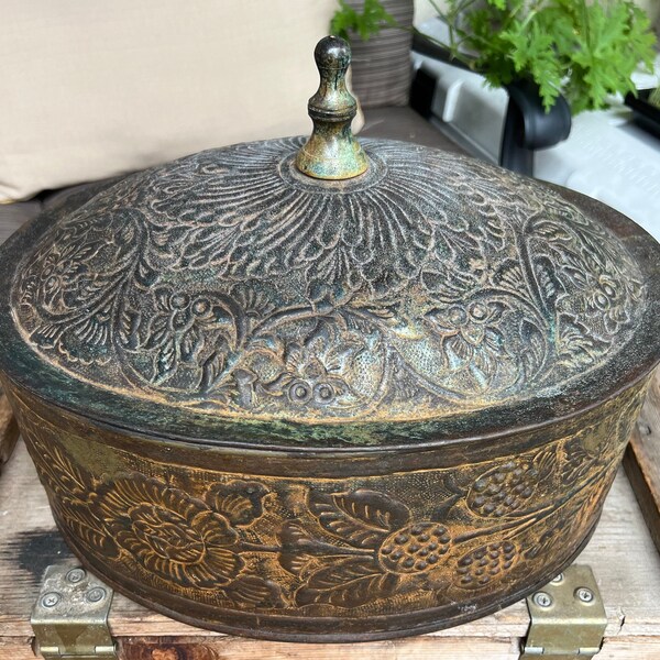 Beautiful Large Decorative Metal Box From India