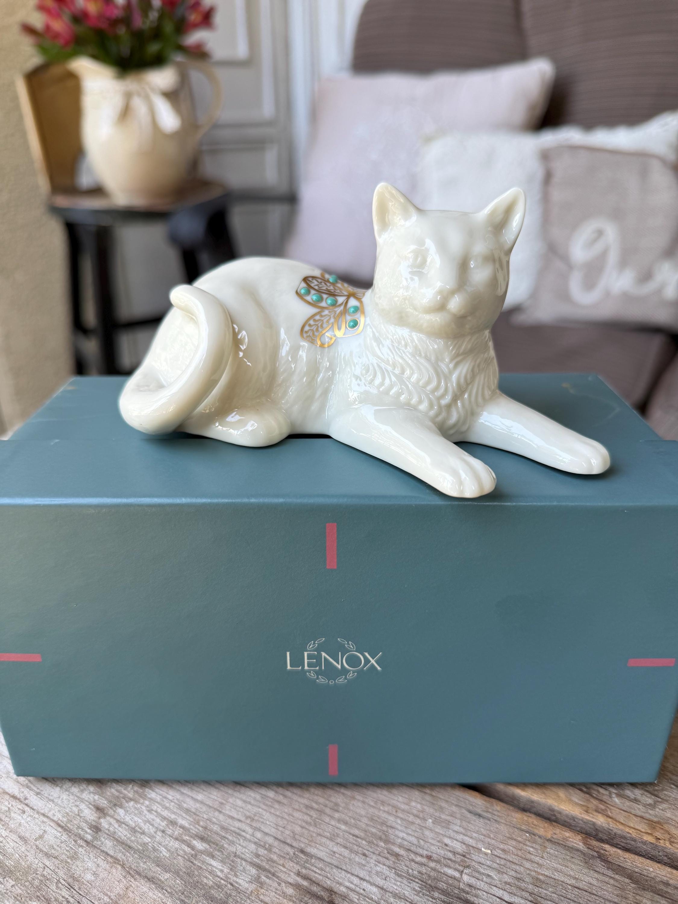 Lenox Cat Figurine - Etsy
