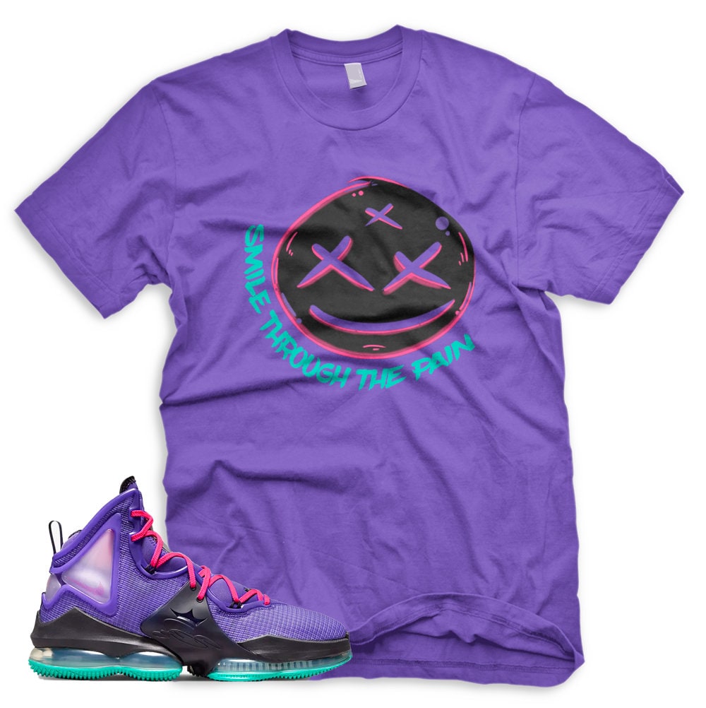New BUILT T Shirt for Lebron 19 Purple Teal South Beach 