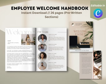 Employee Onboarding Template, HR manual, New Employee Welcome Handbook, Company Policy