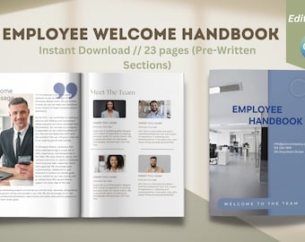 Employee Onboarding Template, HR manual, New Employee Welcome Handbook, Company Policy