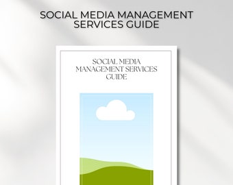 Guía de servicios de gestión de redes sociales / Plantilla de Canva (Descarga digital)