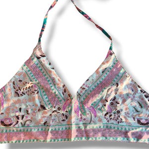 Wendbares Sari-Top | Boho-Sommer-Crop-Top | Handgefertigte Ethno-Kleidung | Leichtes Festival-Top | Slow Fashion