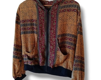 Recycled Sari Bomber Jacket | Silk Blend Boho Jacket | One of a Kind Handmade Jacket