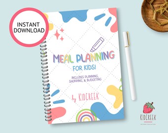 Meal Planning For Kids Printable Curriculum, Homeschool Learning, Life Skills for Kids, Budgeting for Kids, Education Workbook