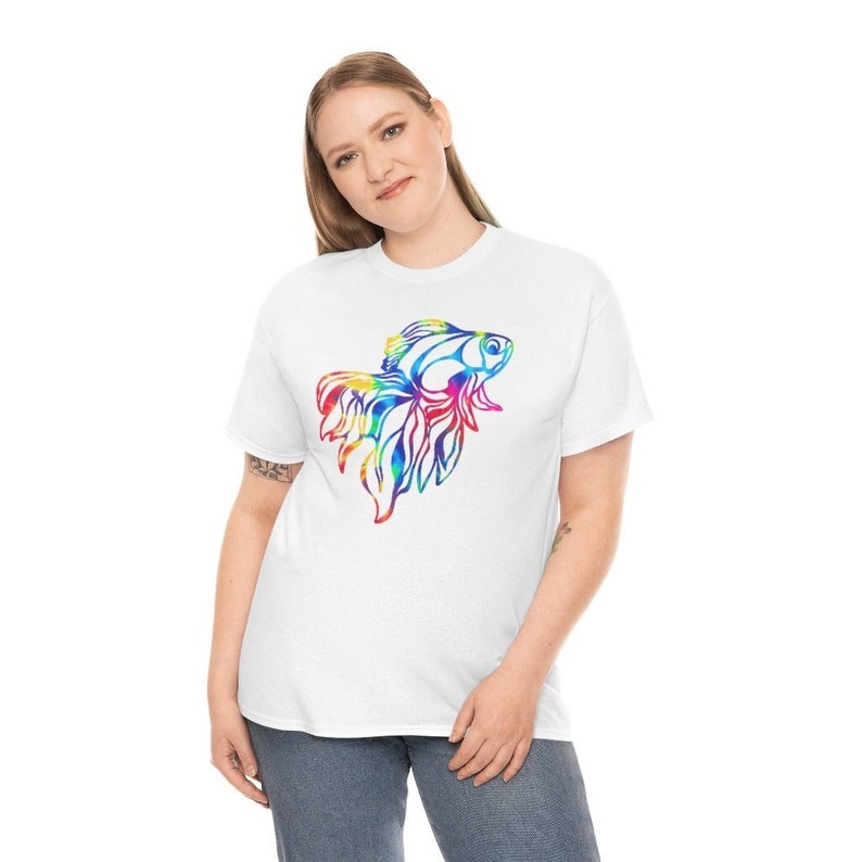Fish Tshirt Tie Dye Fish Tee Shirt Rainbow Fish Shirt Etsy