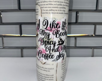 Spicy Book Cup, I Like My Books Spicy and My Coffee Icy, BookTok, Iced Coffee, Dirty Books, Water Bottle, Romance, Tumbler