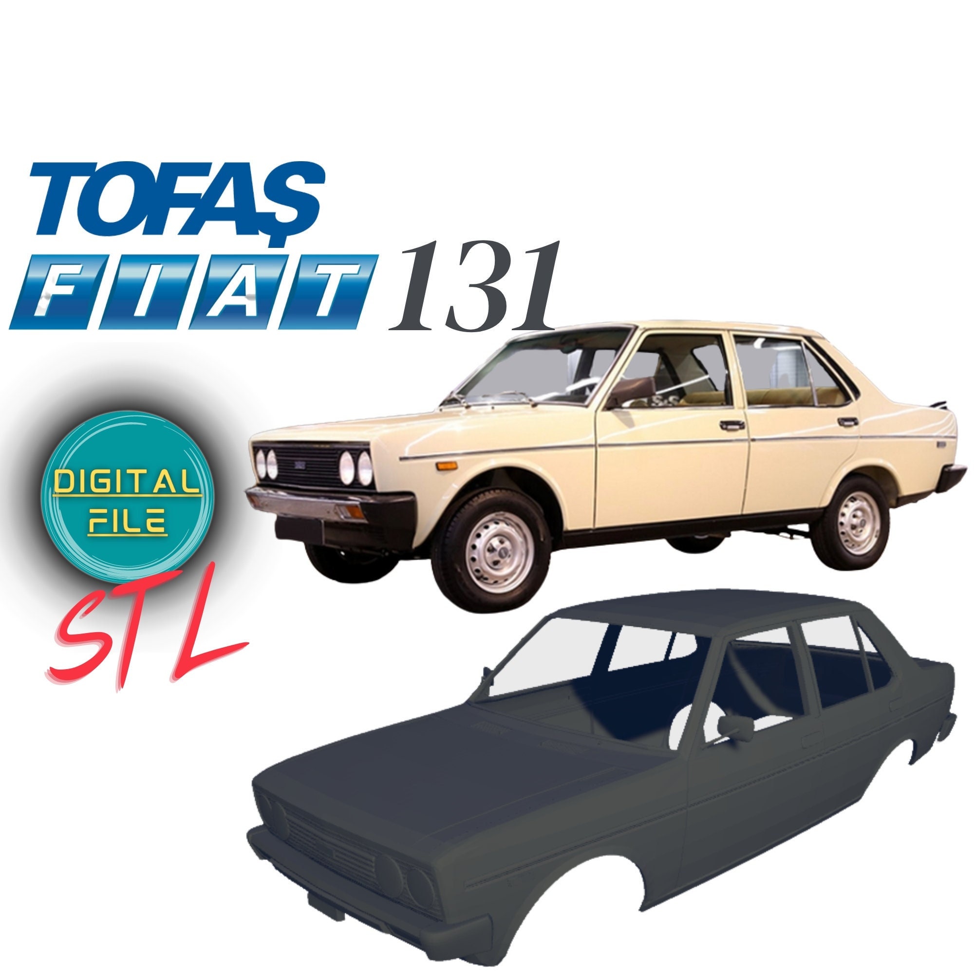 Fiat 131 Stl, Tofas Fiat 131 RC Car Body STL File, Fiat Mirafiori