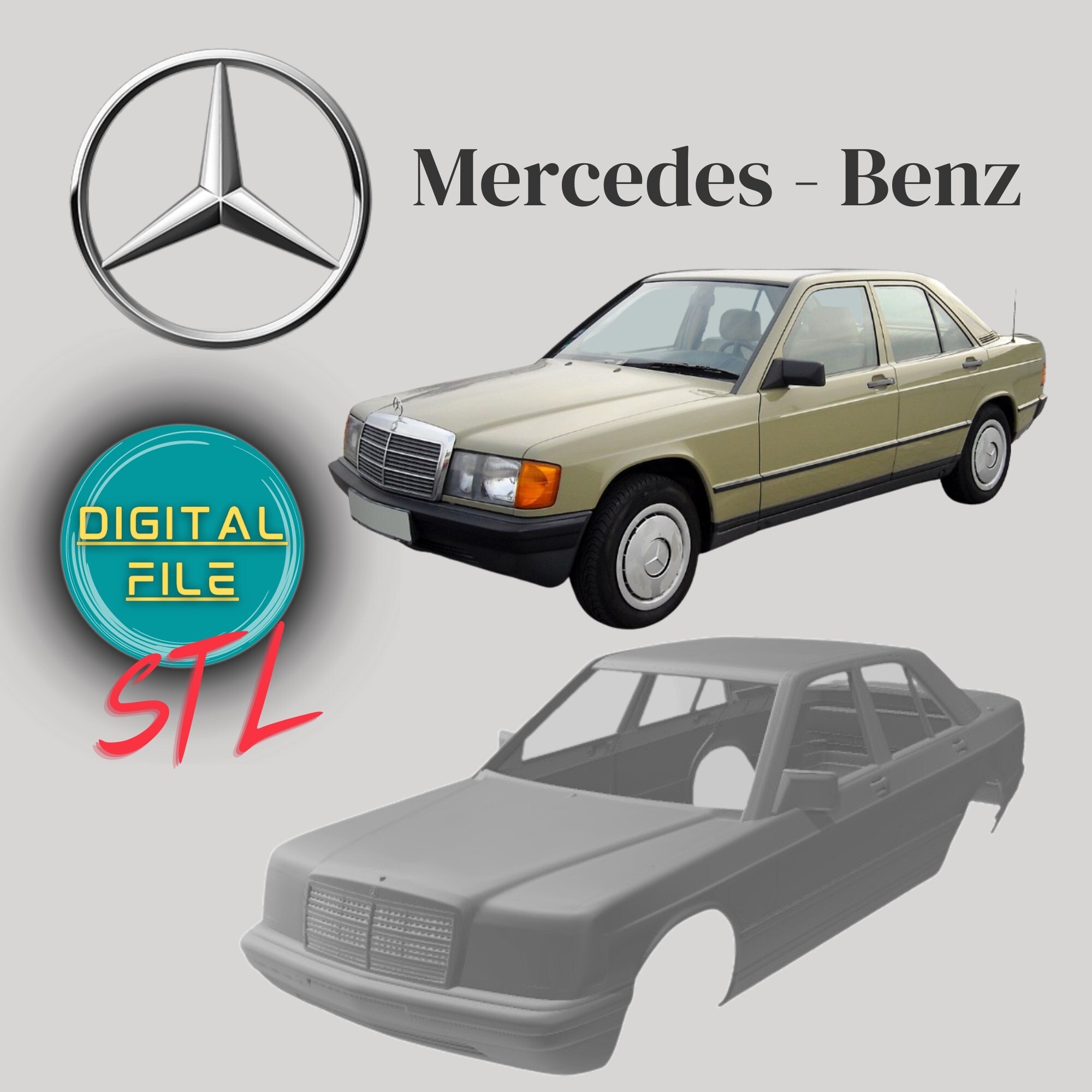 Mercedes Benz W201, 190 W201 RC Car Body STL File, Scale Car Body 3D Model,  Diecast STL File Printable, Downloadable Stl File, Printable Stl -   Portugal