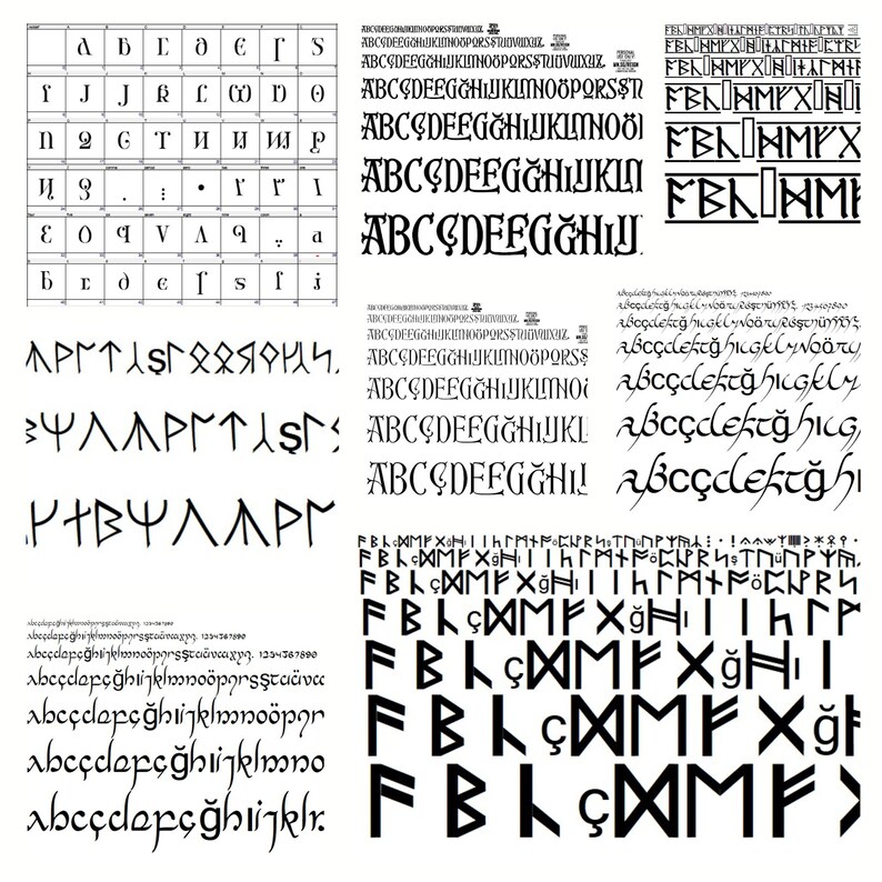 Lord of the Rings Letter Font Bundle, Aniron Font, Elf Font, Elvish ...