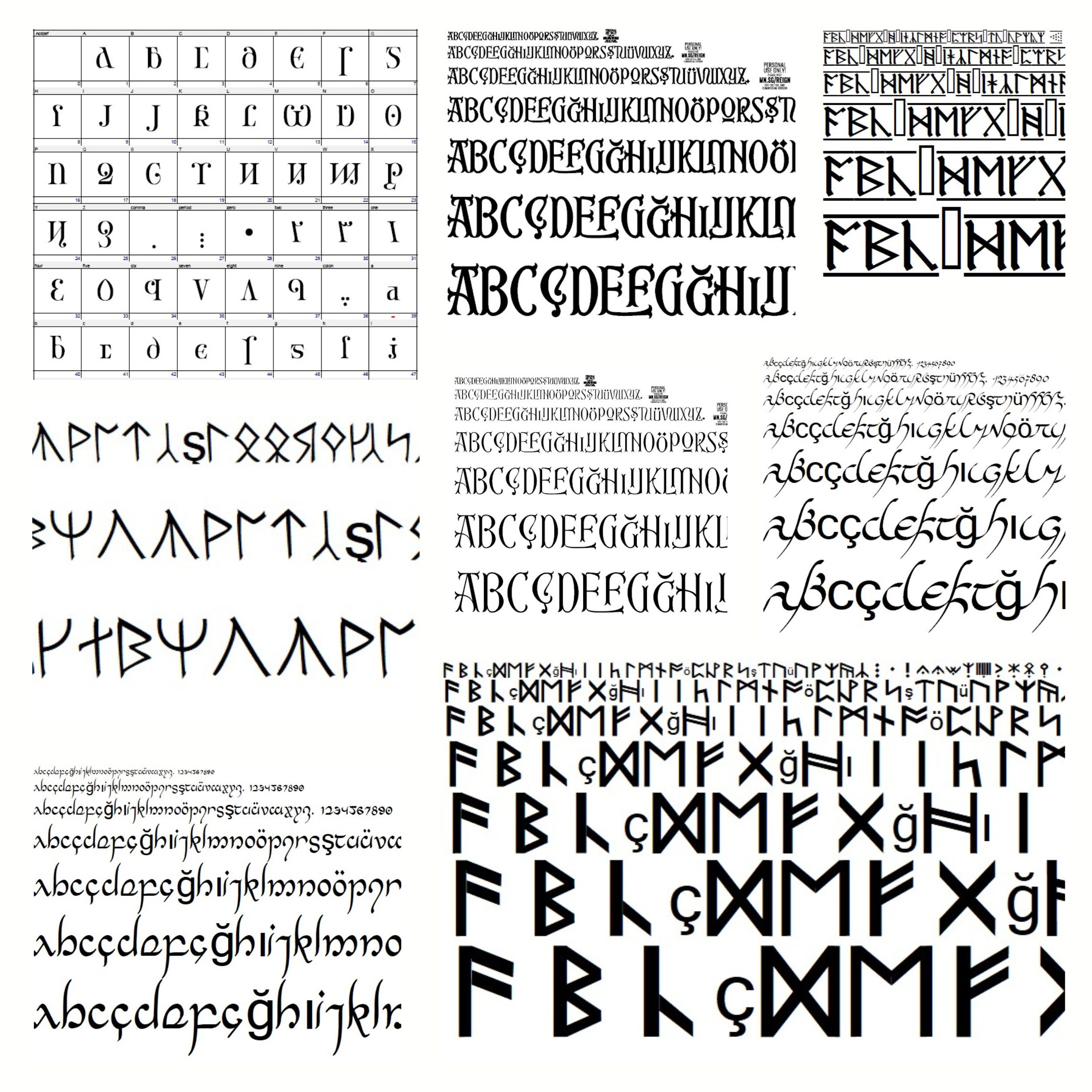 Lord of the Rings Letter Font Bundle, Aniron Font, Elf Font, Elvish