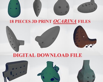 Ocarina Set, All in One, 18 Pieces, Diy Ocarina, Zelda, Lord of the Rings, Legend of Zelda, Gift for him/her, 3D Print Files, Digital Files