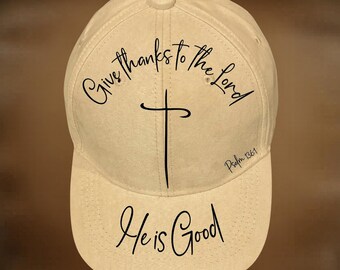 Give Thanks Hat Burning Design,  Ball Cap Pyrography Pattern, God Is Good, Digital Download