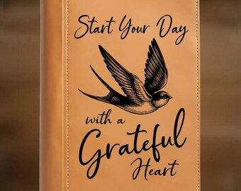 Grateful Heart Journal Cover Burning Design, Hand Pyrography Template, Digital Download