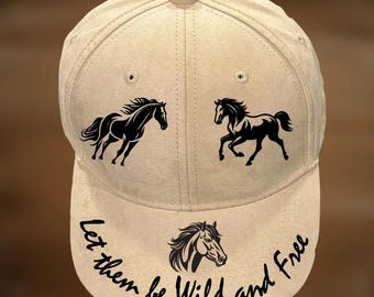 Wild Horses Baseball Hat Burning Design, Ball Cap Pyrography Pattern, Hand Burn  Digital Download