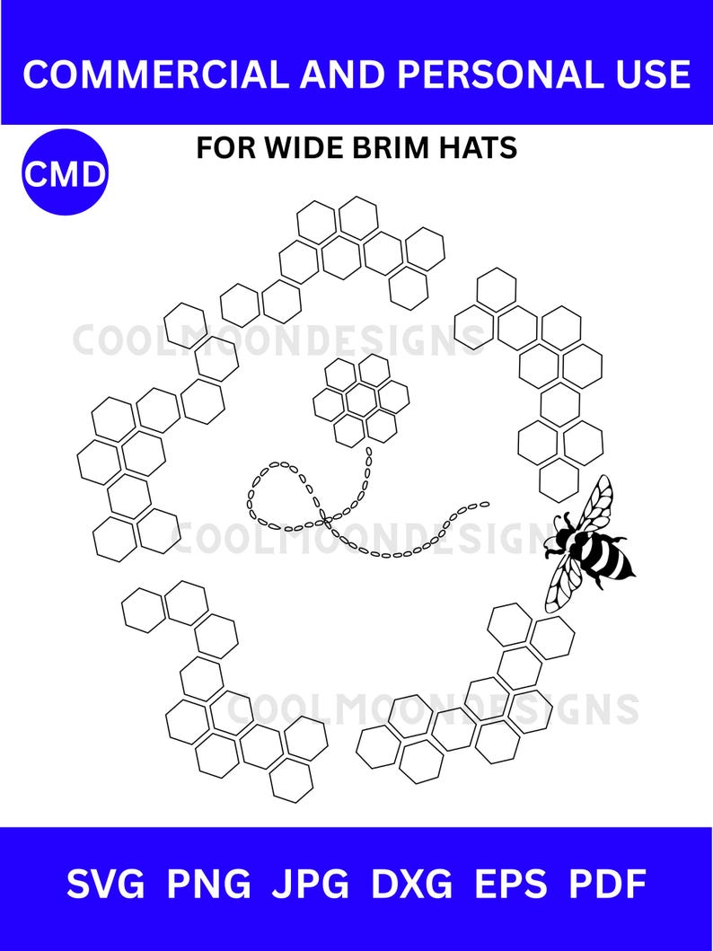 Beehive Hat Burning Design, Honeycomb Pattern, Wide Brim Hats, DIY ...
