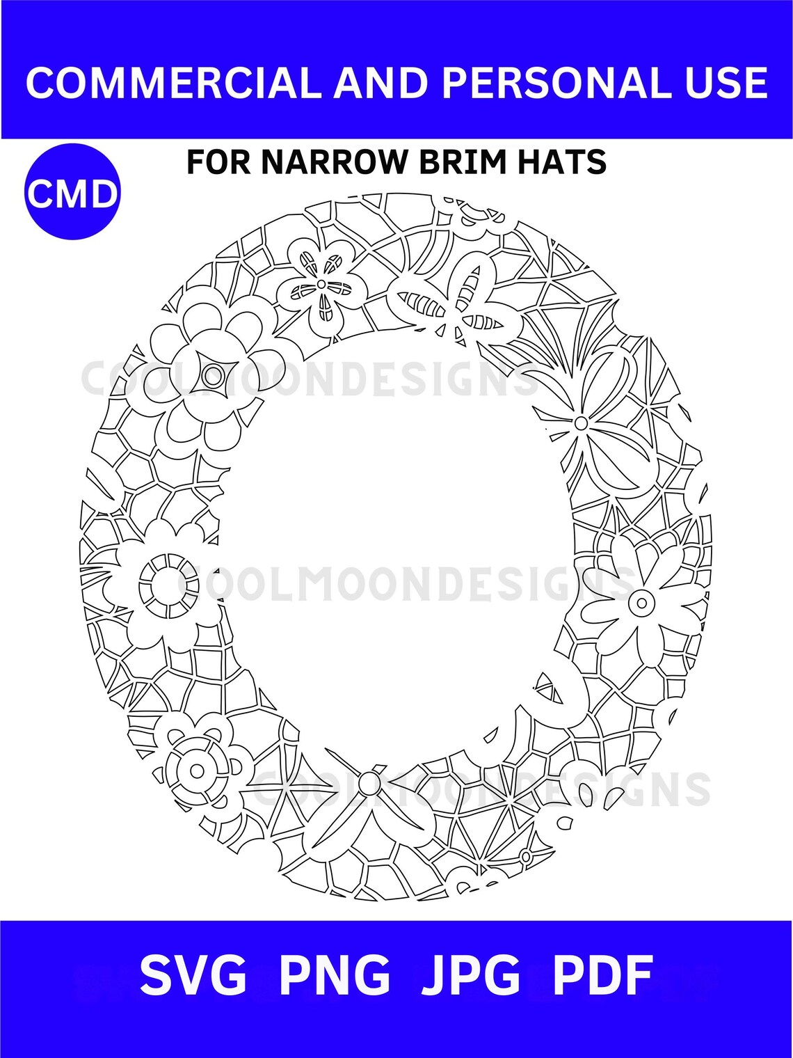 Lace Overlay Hat Burning Design, Lace Pattern, Narrow Brim Hats ...