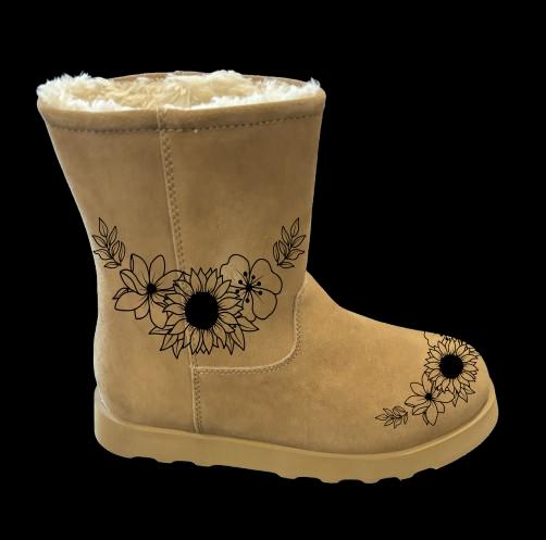 Boot Burning Design, Sunflower Boot Pattern, Floral, Beginner Friendly ...