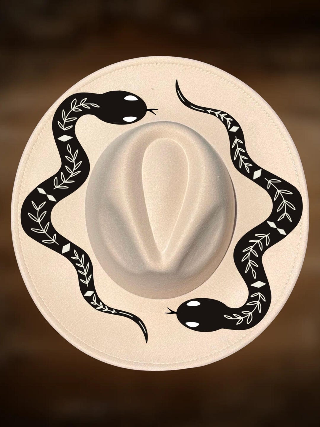 Snake Hat Pattern Hat Burning Design, Two Snakes Wide Brim Pattern, Beginner Friendly ...