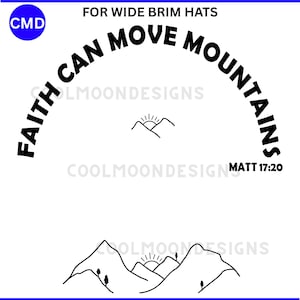 Faith Can Move Mountains Hat Burning Design, Bible Verse, Traceable Pyrography Template, Mountain Pattern, Wide Brim Hats, Digital Download