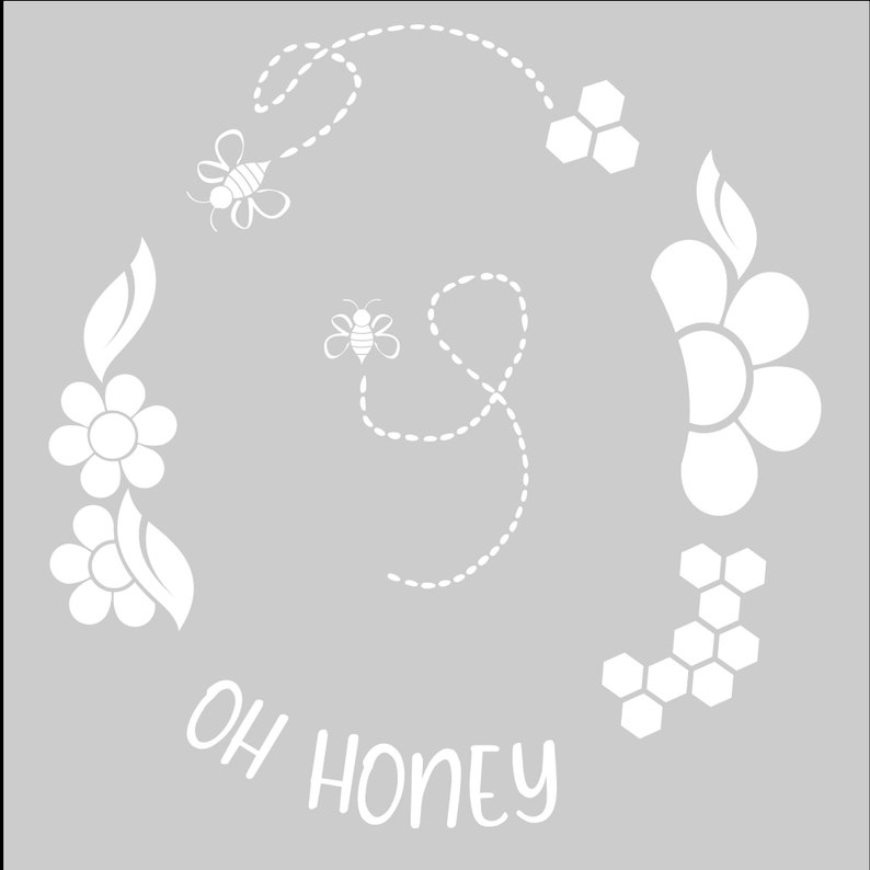 Stencil for Hat Burning Svg Oh Honey Bee Stencils for - Etsy