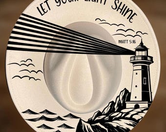 Lighthouse Hat Burning Design, Wide Brim Template, Pyrography Pattern, Digital Download